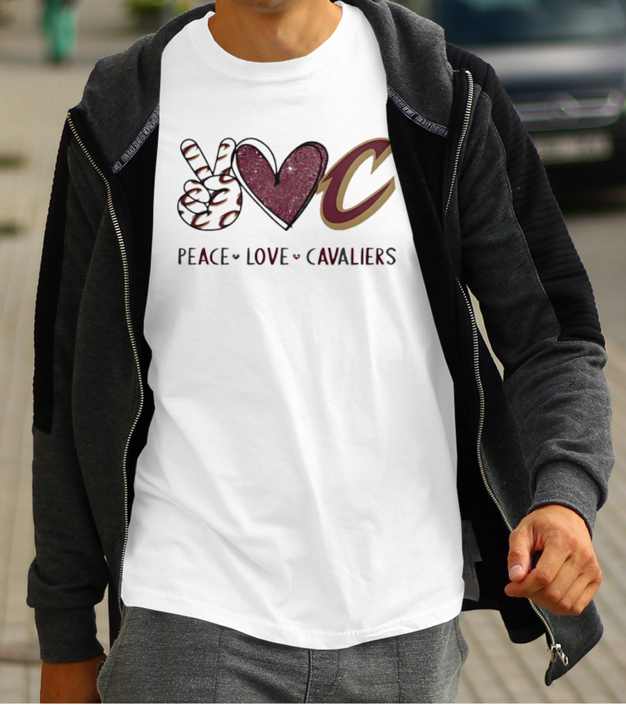Cleveland Cavaliers Peace Love C Hand Team T-Shirt