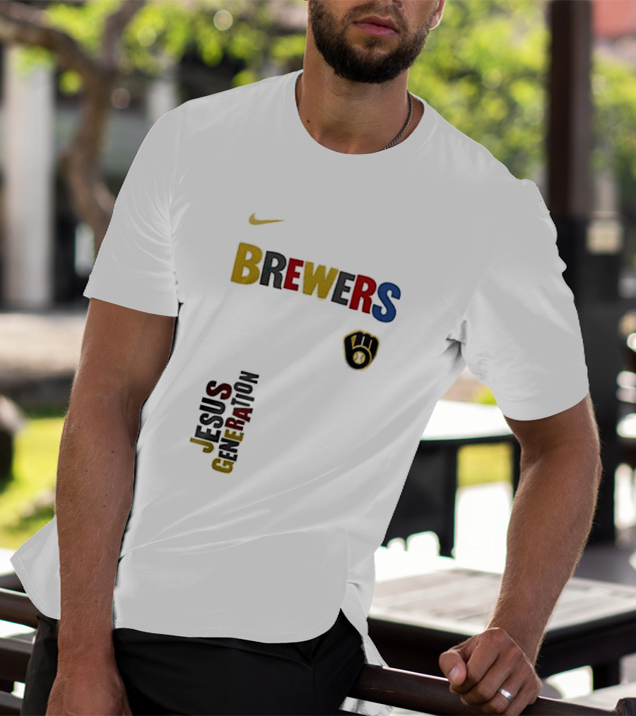 Nike Brewers Jesus Generation Tour Milwaukee Baseball T-Shirt