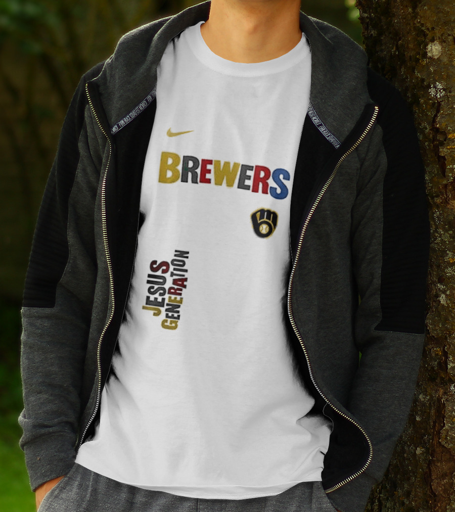 Nike Brewers Jesus Generation Tour Milwaukee Baseball T-Shirt