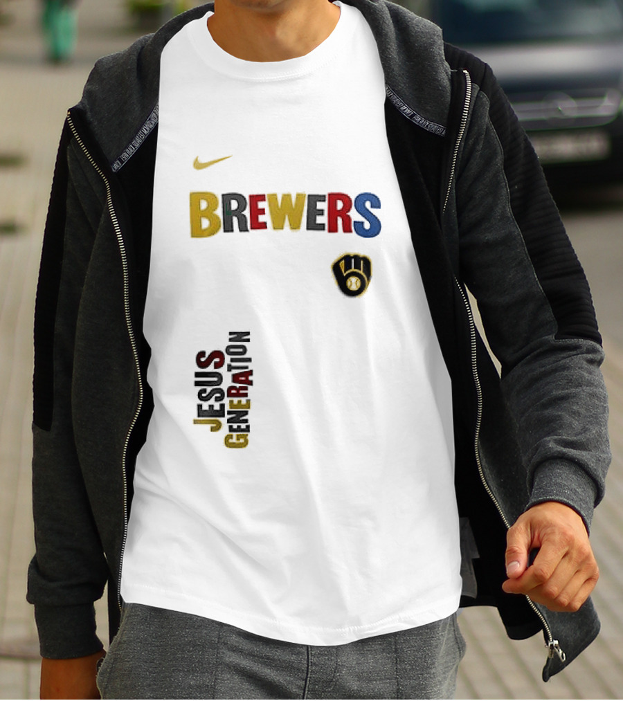 Nike Brewers Jesus Generation Tour Milwaukee Baseball T-Shirt
