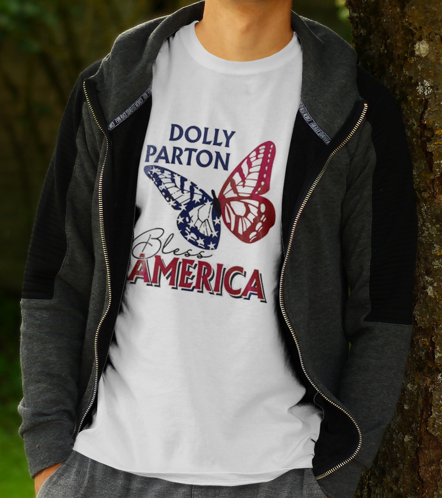 Dolly Parton Bless America Patriotic Butterfly Team USA 250th Anniversary T-Shirt