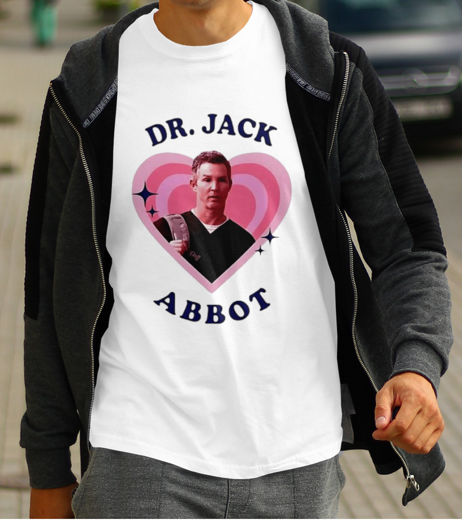Dr. Jack Abbot Heart Retro Style Pink And Blue T-Shirt