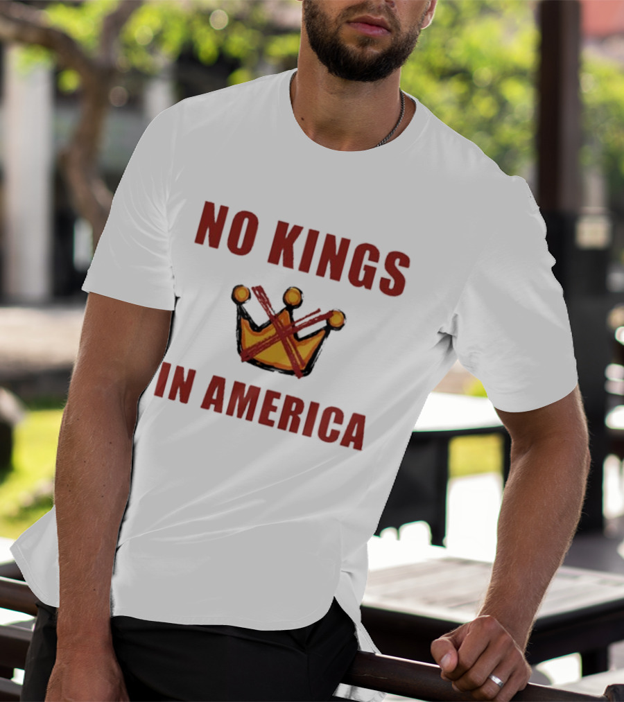 No Kings In America Crown Crossed Out T-Shirt
