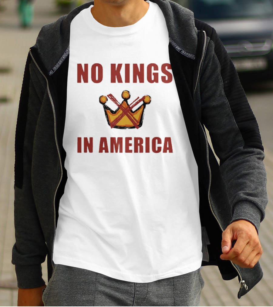 No Kings In America Crown Crossed Out T-Shirt