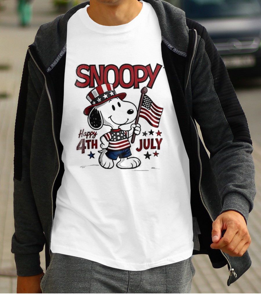 Snoopy Happy 4th Of July Born To Chill Proud To Be Free T-Shirt