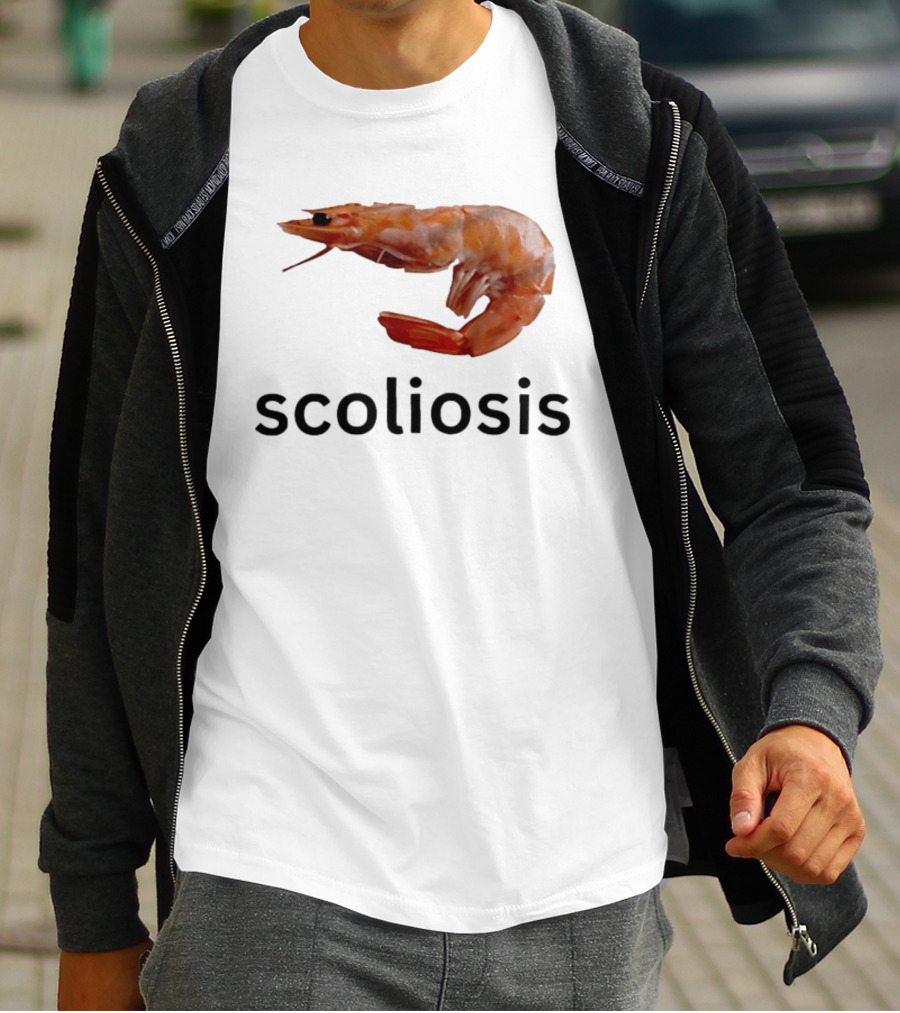Shrimp Scoliosis Curved Spine Humor T-Shirt