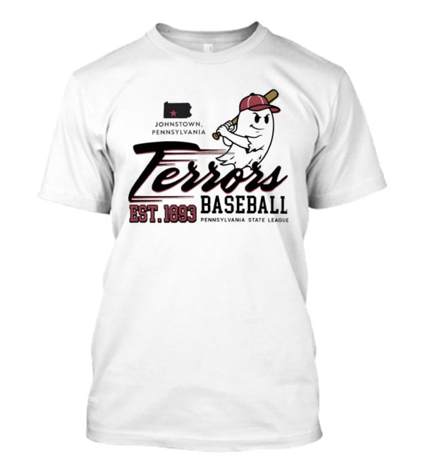 Johnstown Terrors Baseball Pennsylvania State League Est 1893 Ghost T-Shirt