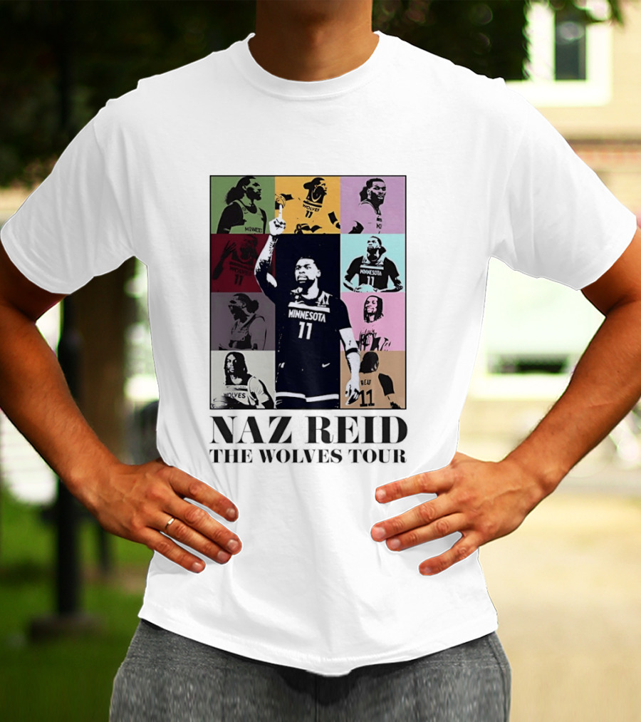 Minnesota Timberwolves Naz Reid Wolves Tour Montage T-Shirt
