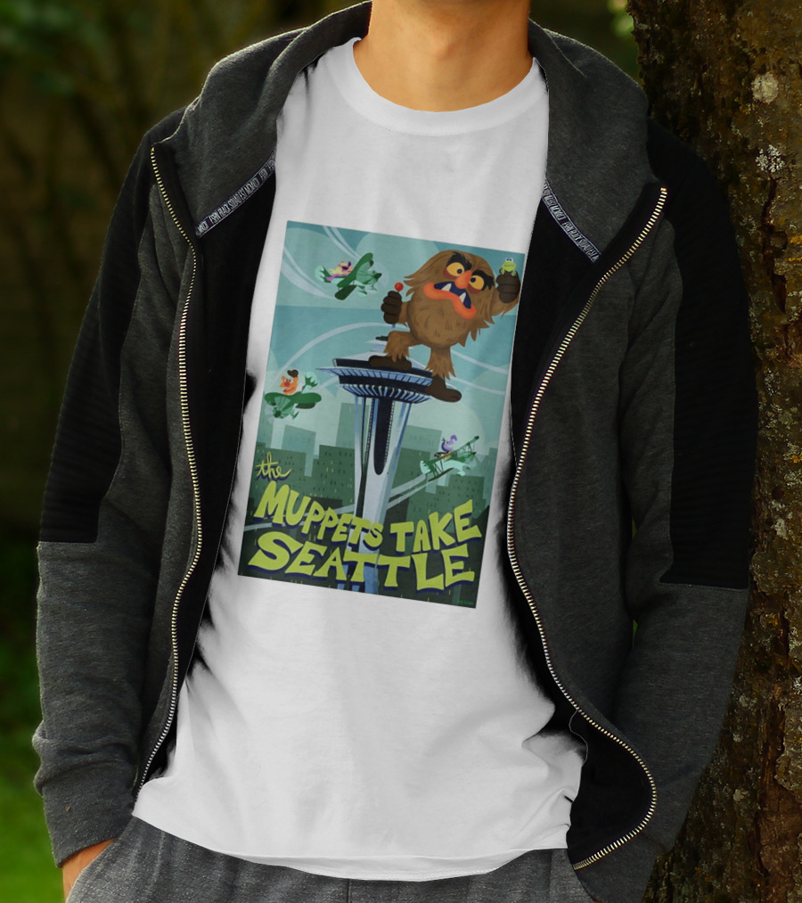 The Muppets Take Seattle Space Needle Adventure With Frog And Characters T-Shirt