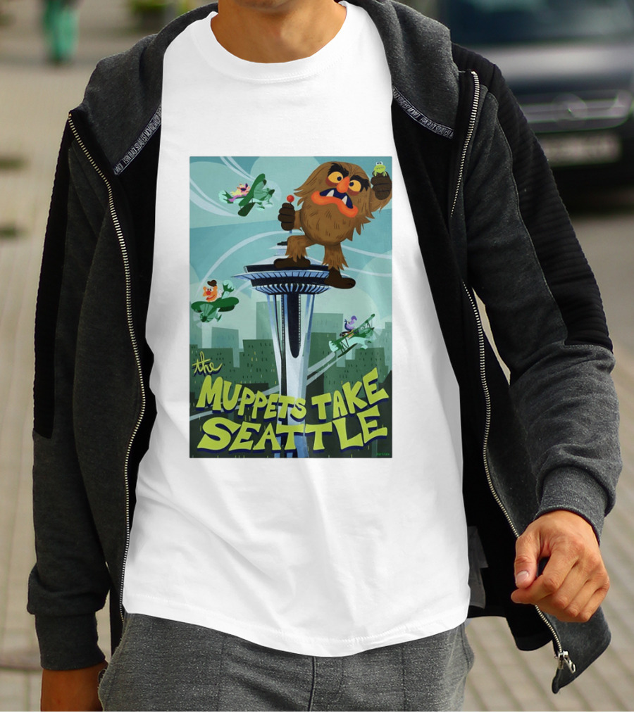 The Muppets Take Seattle Space Needle Adventure With Frog And Characters T-Shirt