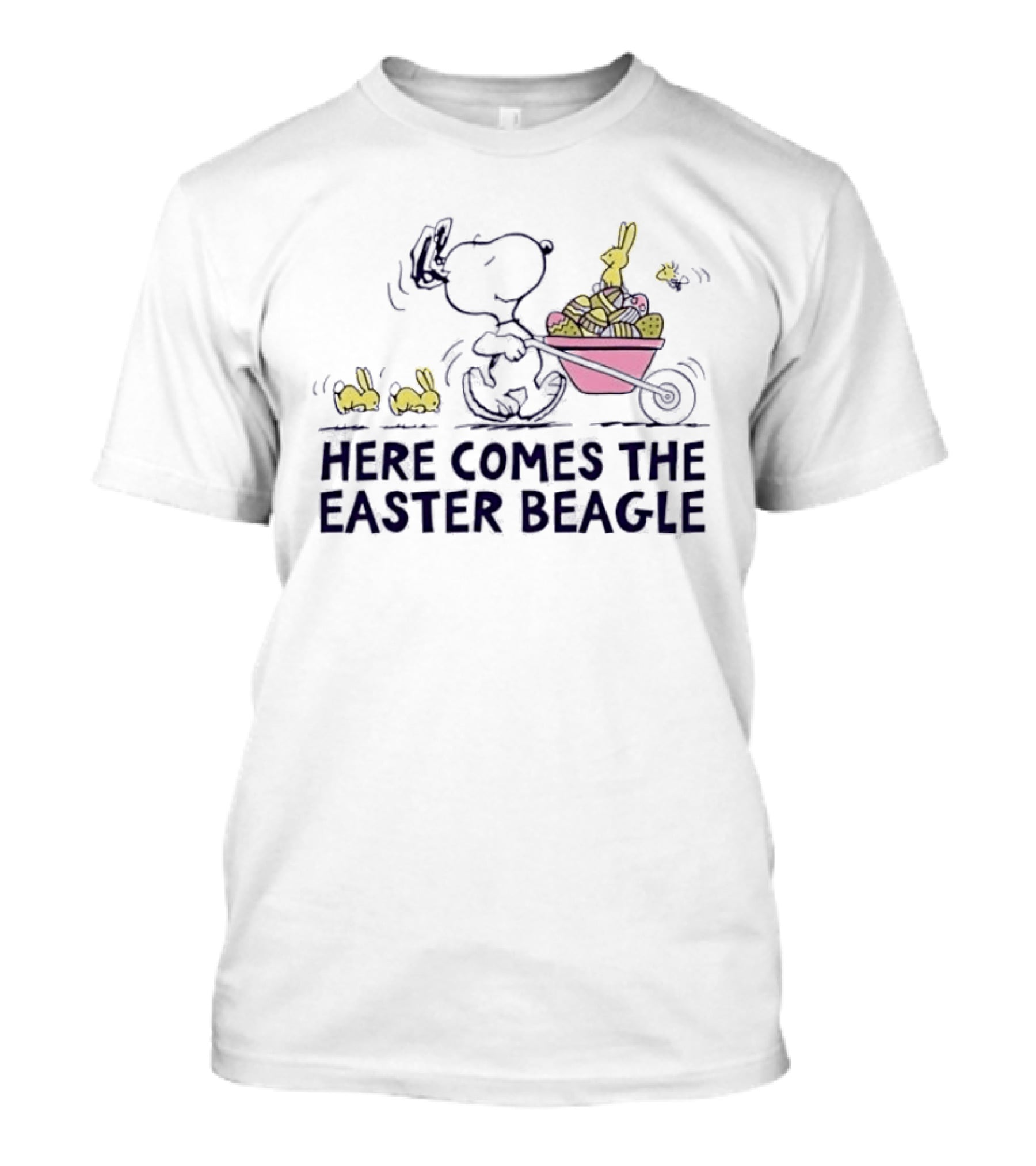 Snoopy Easter Beagle With Bunnies And Basket T-Shirt