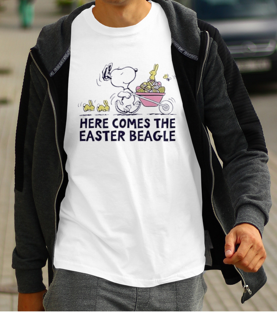 Snoopy Easter Beagle With Bunnies And Basket T-Shirt