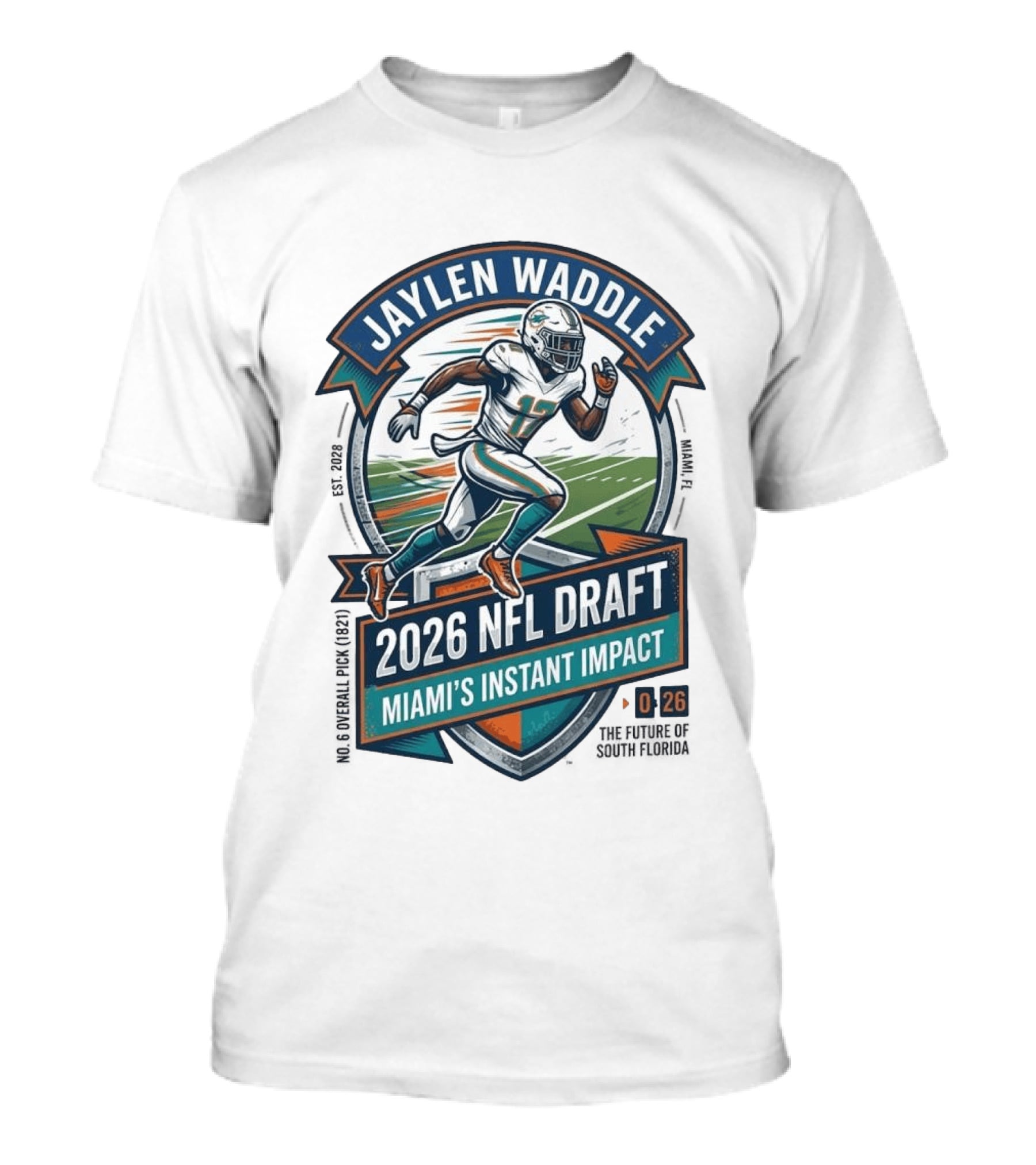Jaylen Waddle Miami's Instant Impact 2026 NFL Draft T-Shirt