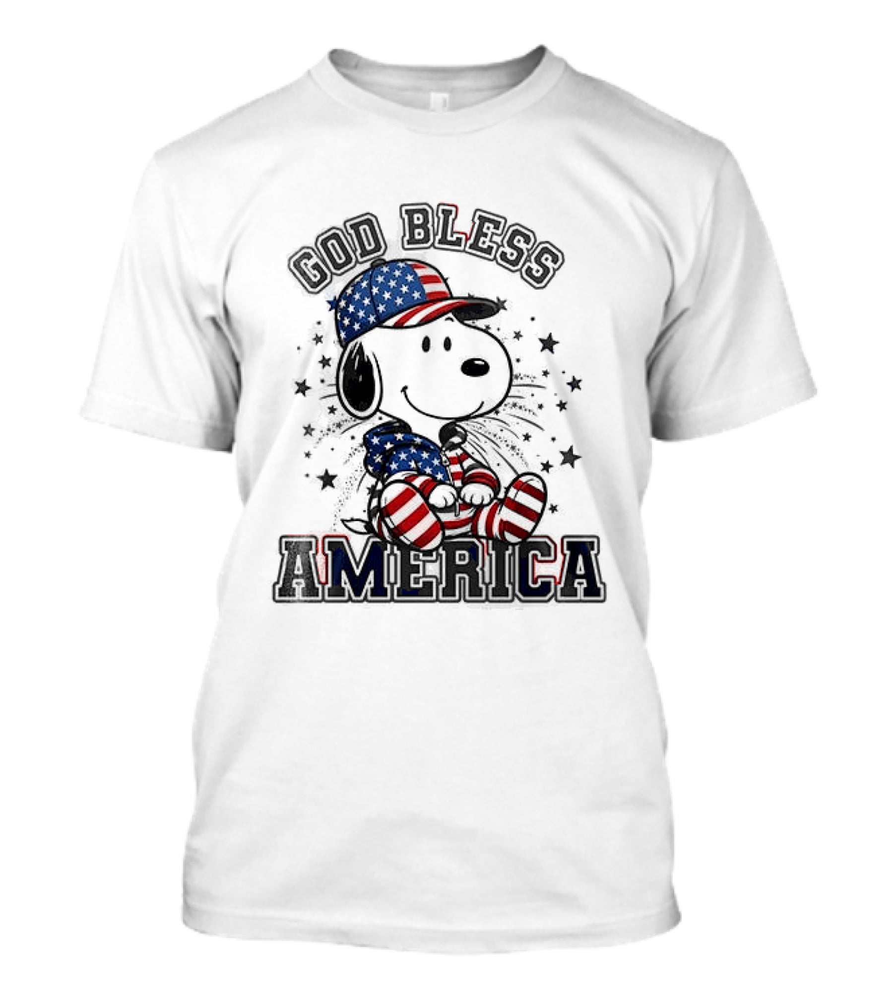 Peanuts Snoopy God Bless America Stars And Stripes T-Shirt