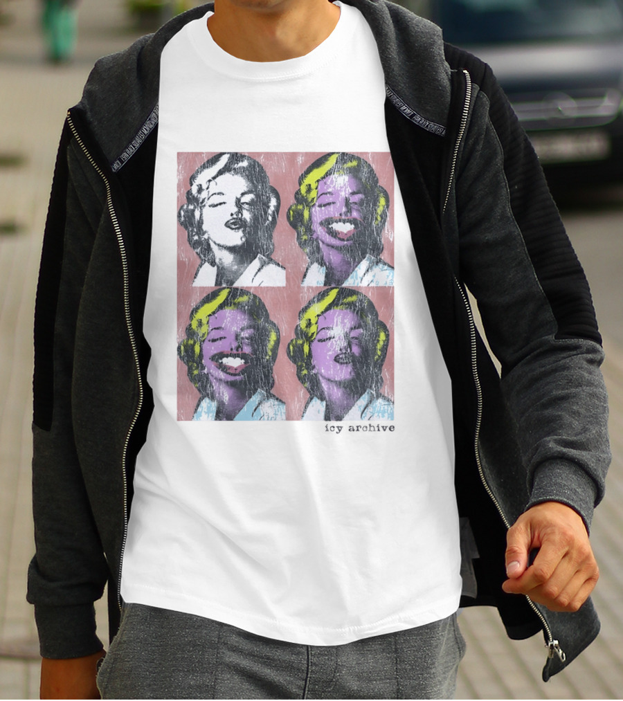 Marilyn Monroe Face Pop Art Style Vintage Grid Warhol Influence T-Shirt