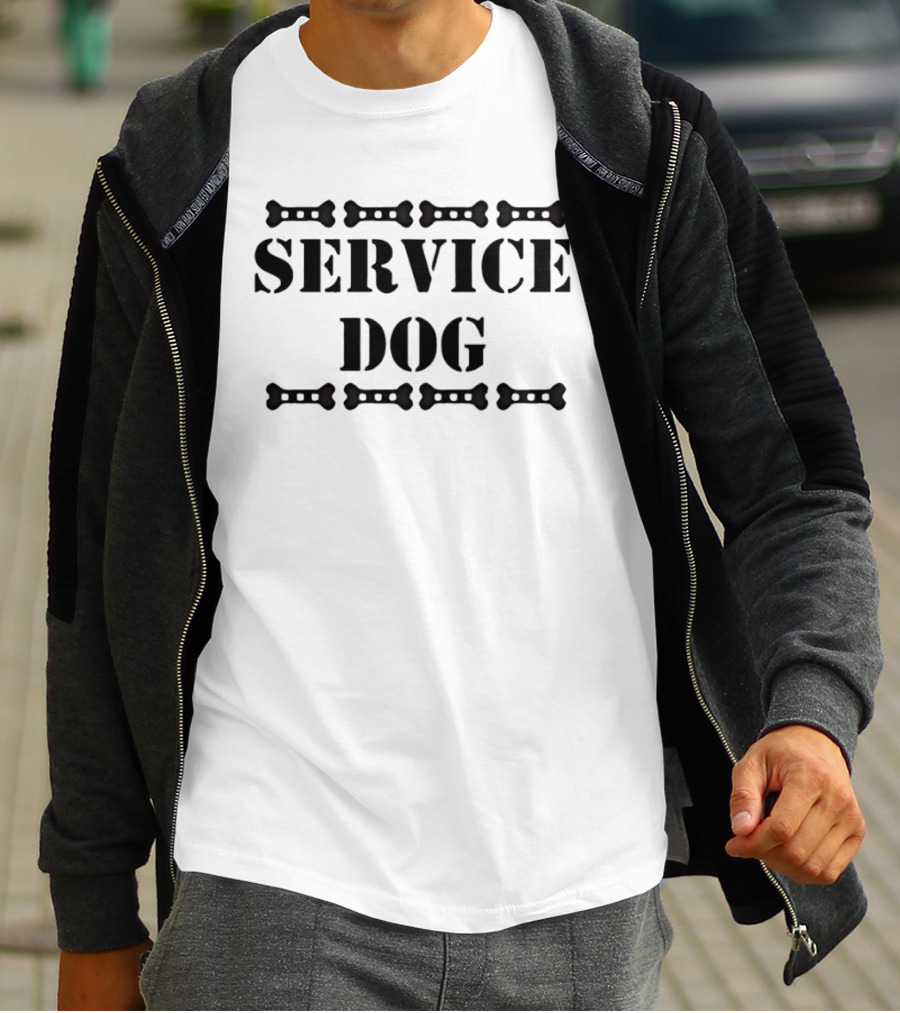 Service Dog Bones Shape T-Shirt