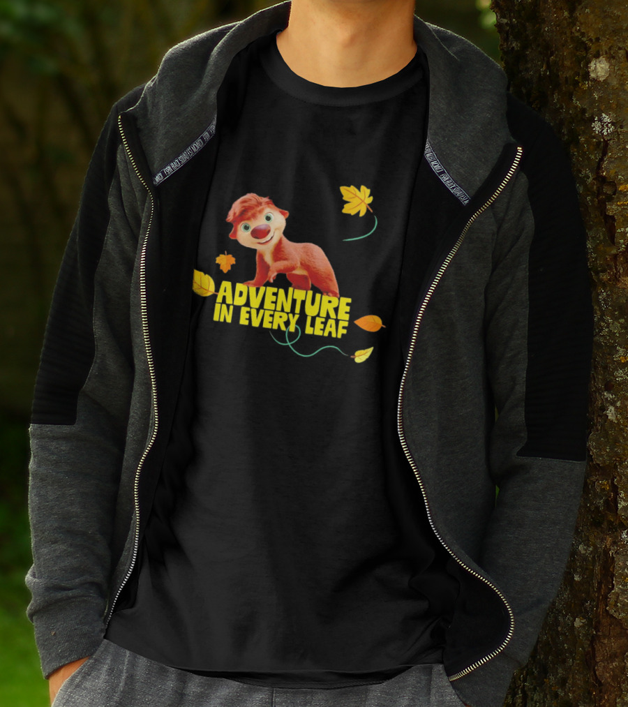 Adventure In Every Leaf Sid The Sloth Character With Autumn Leaves T-Shirt