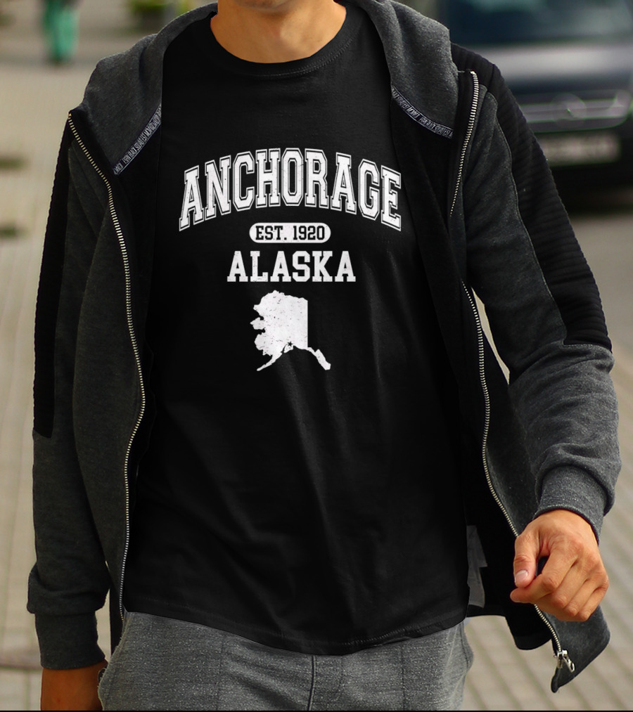 Anchorage Alaska Est 1920 Map Varsity T-Shirt