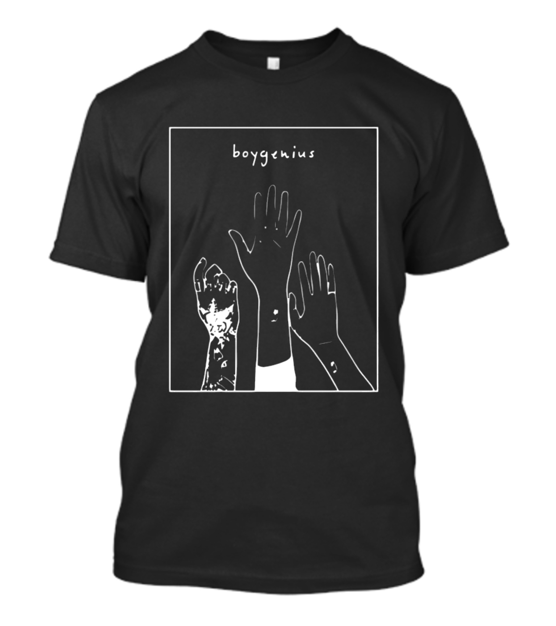 Boygenius Three Raised Hands White Line T-Shirt