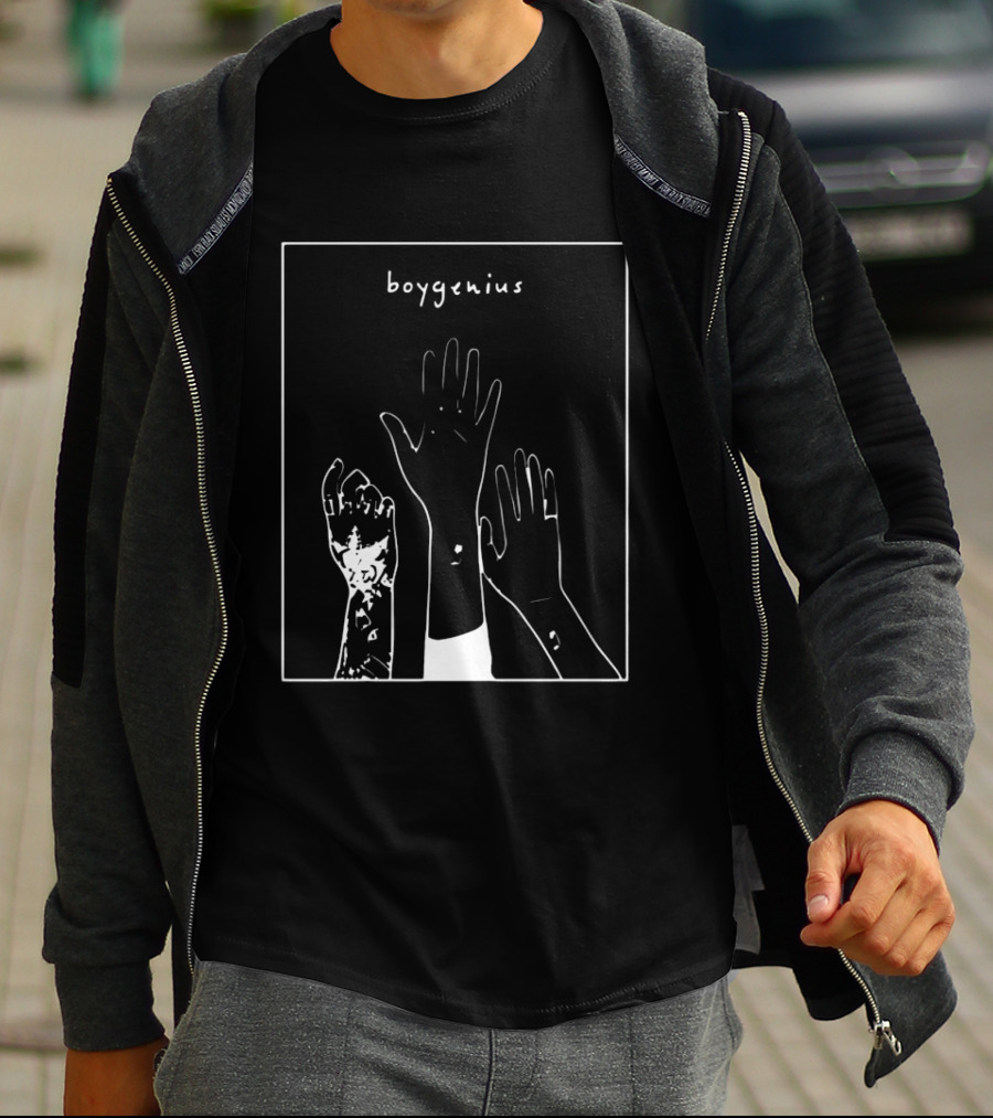 Boygenius Three Raised Hands White Line T-Shirt