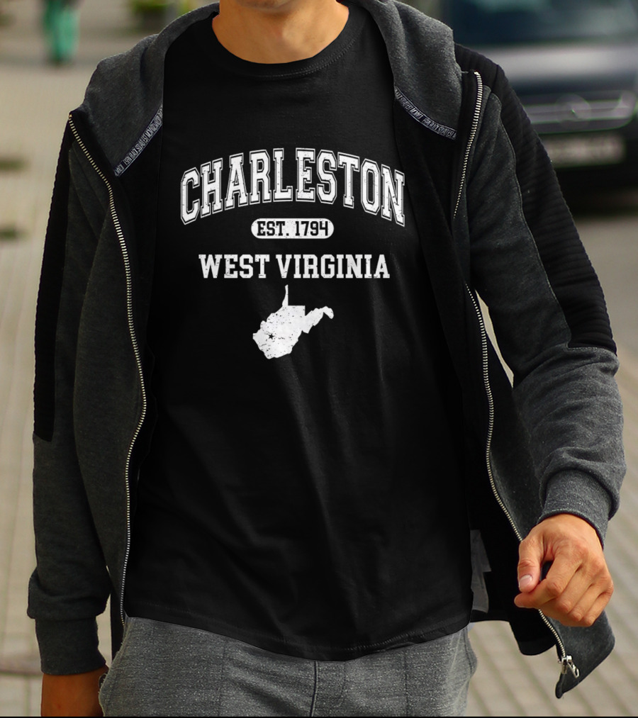 Charleston West Virginia Est 1794 Map Varsity T-Shirt