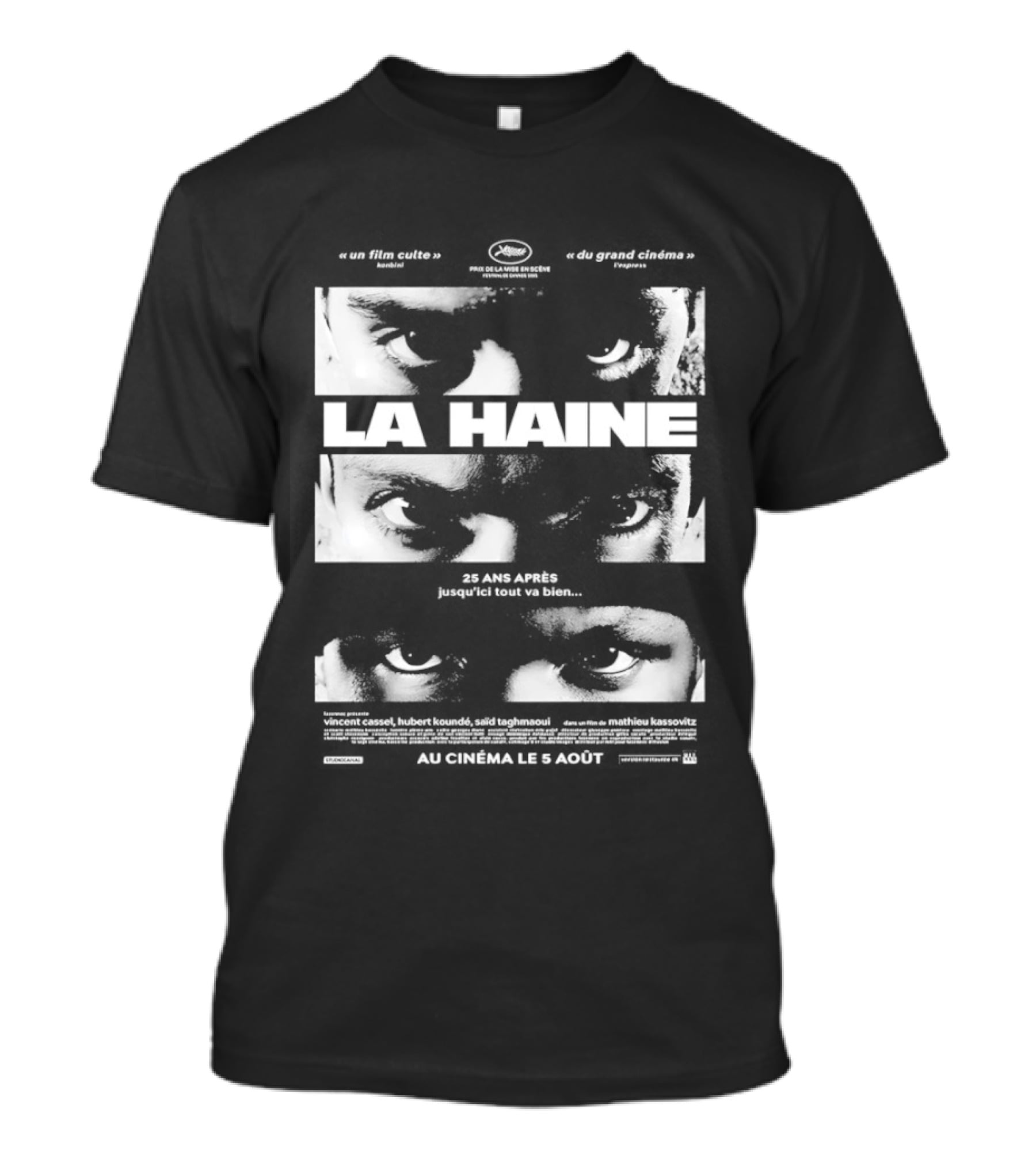 La Haine 25 Ans Après Jusqu'ici Tout Va Bien Face Eyes Flame T-Shirt