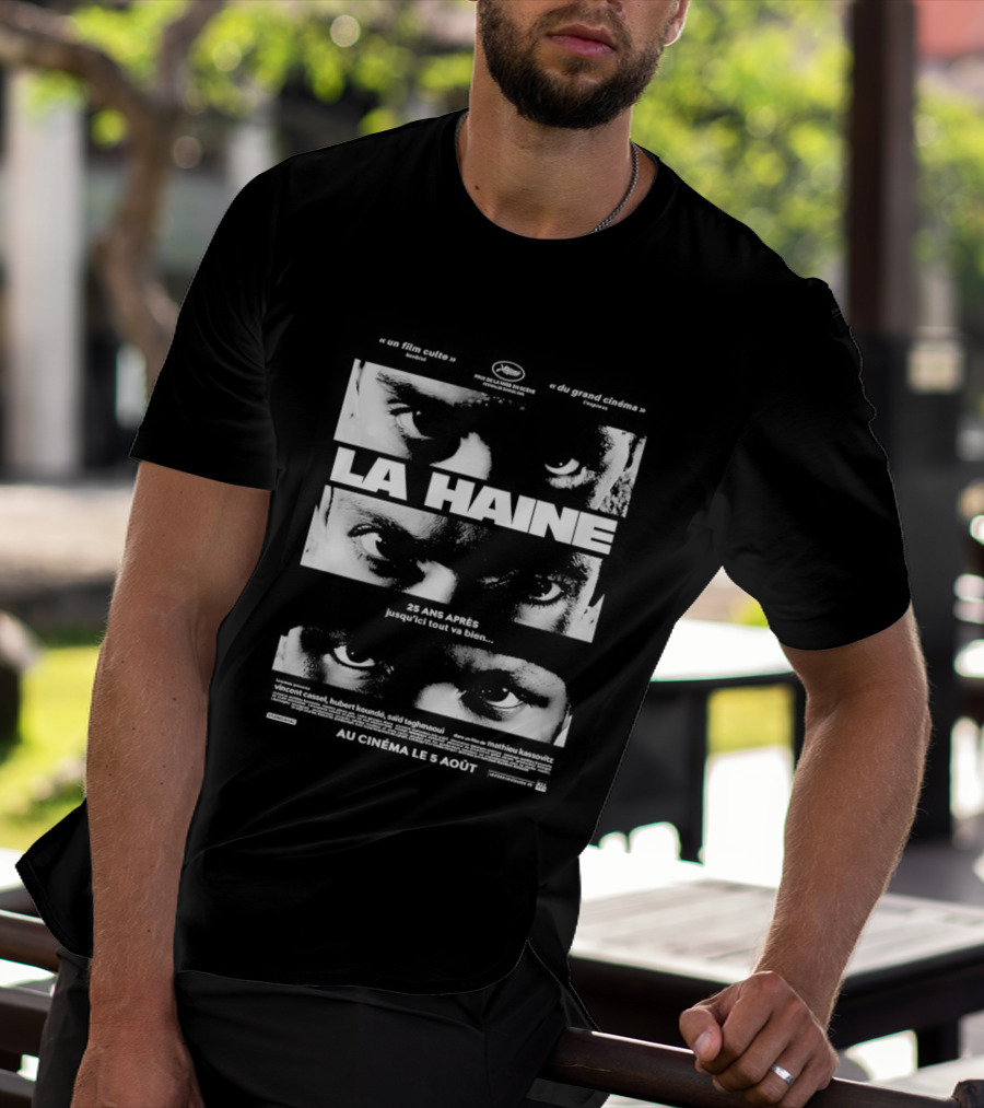 La Haine 25 Ans Après Jusqu'ici Tout Va Bien Face Eyes Flame T-Shirt