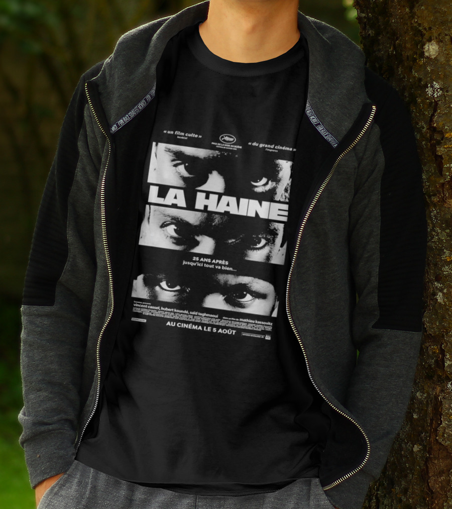 La Haine 25 Ans Après Jusqu'ici Tout Va Bien Face Eyes Flame T-Shirt