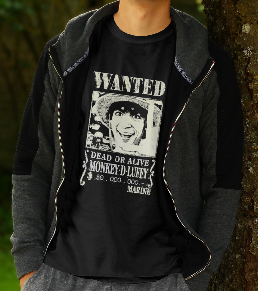 Wanted Dead Or Alive Monkey D Luffy 30000000 Marine T-Shirt