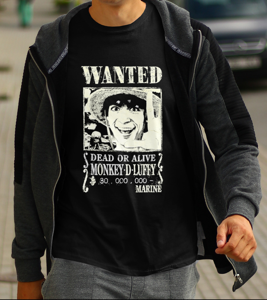 Wanted Dead Or Alive Monkey D Luffy 30000000 Marine T-Shirt