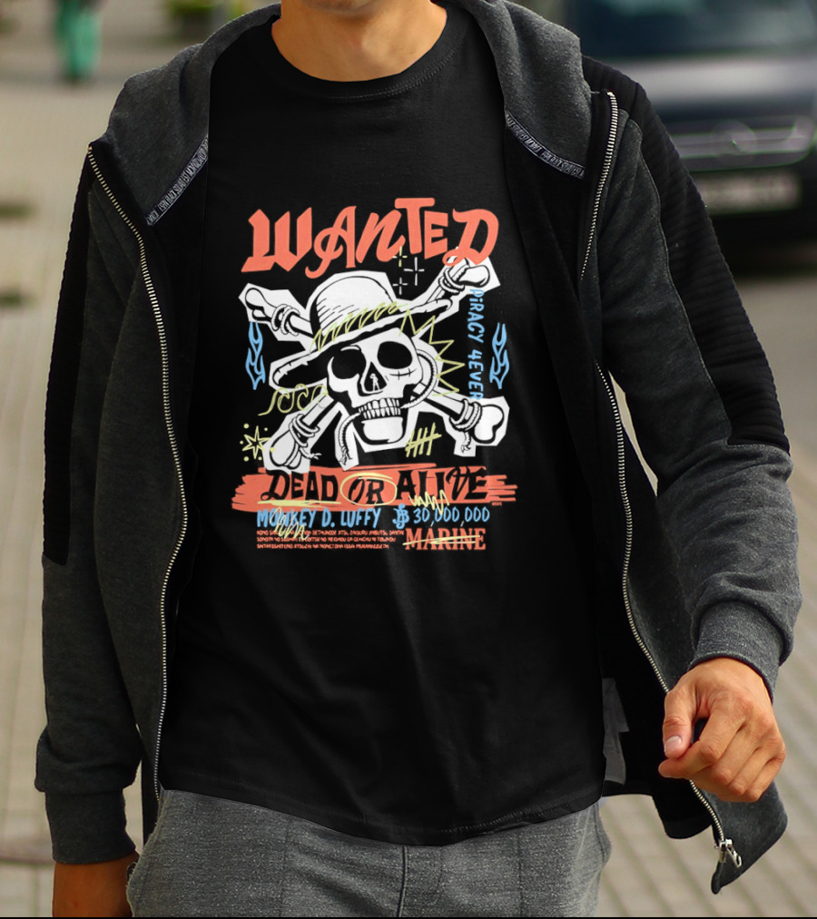 Wanted Monkey D. Luffy 30 000 000 Beli Dead Or Alive One Piece Season 2 Live Action T-Shirt