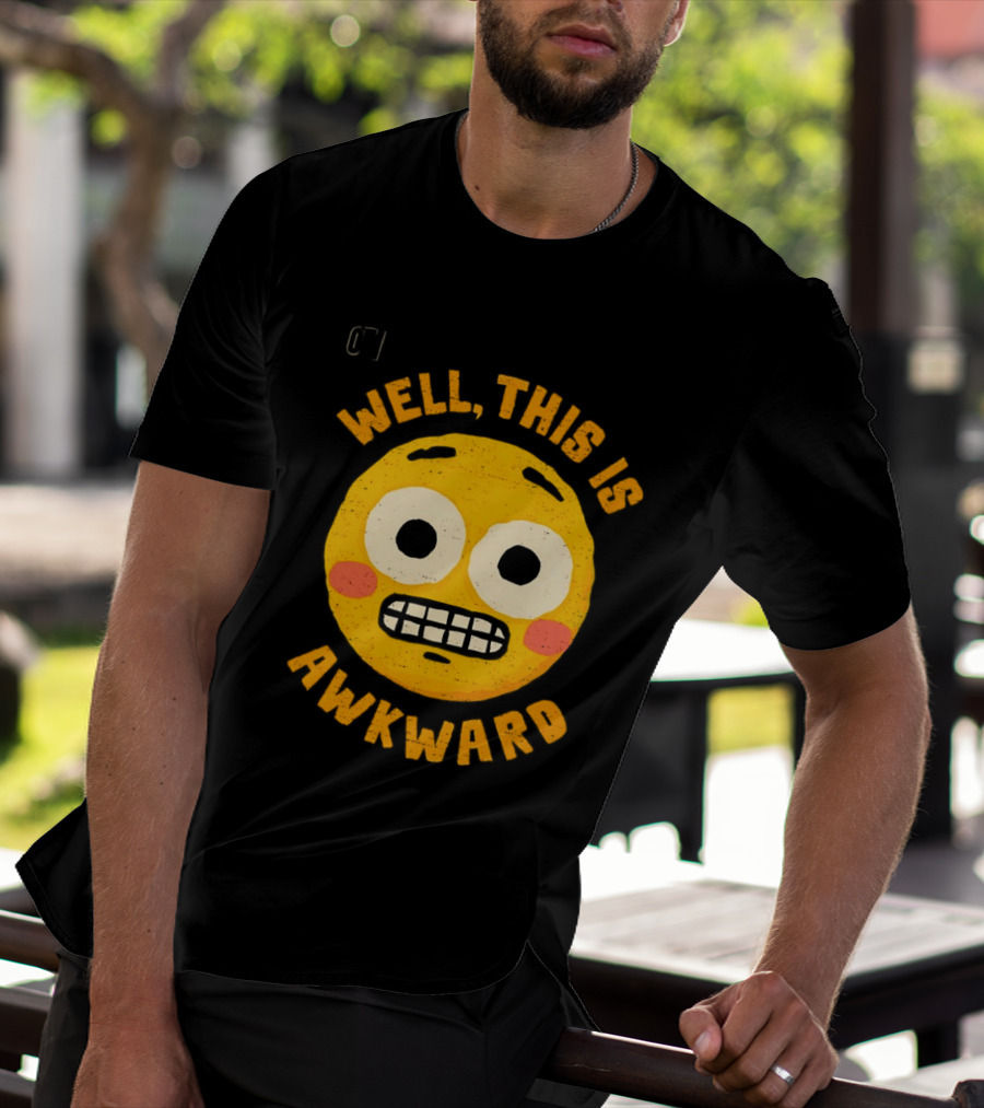 Well This Is Awkward Emoji Expression T-Shirt
