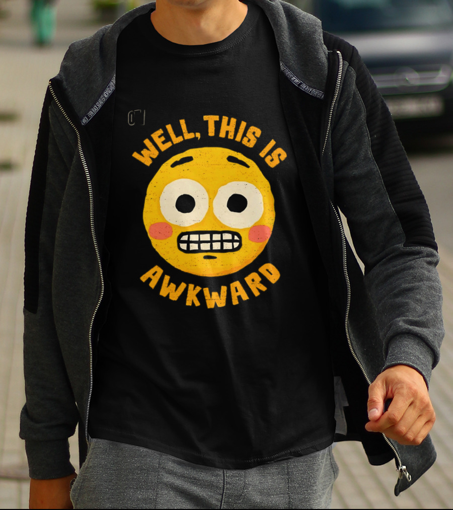 Well This Is Awkward Emoji Expression T-Shirt