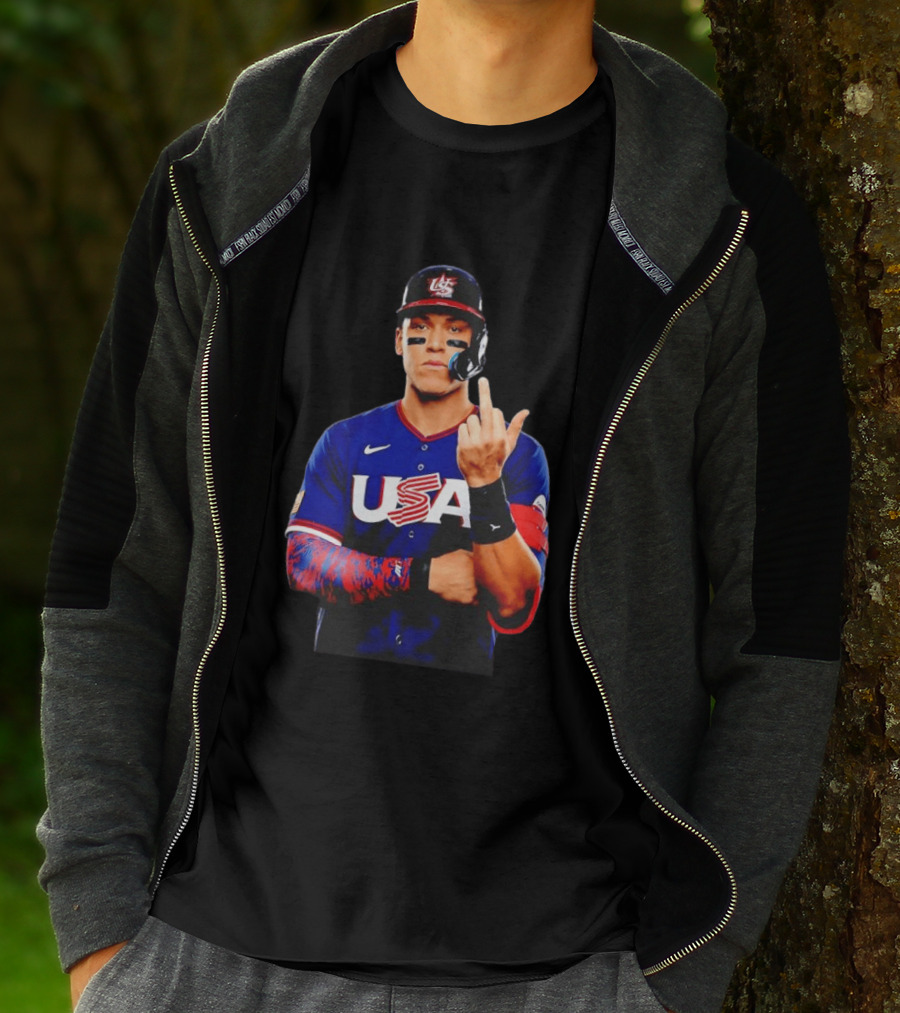 Aaron Judge USA Baseball WBC 2026 Middle Finger Iconic Gesture T-Shirt