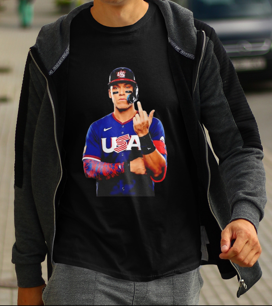 Aaron Judge USA Baseball WBC 2026 Middle Finger Iconic Gesture T-Shirt