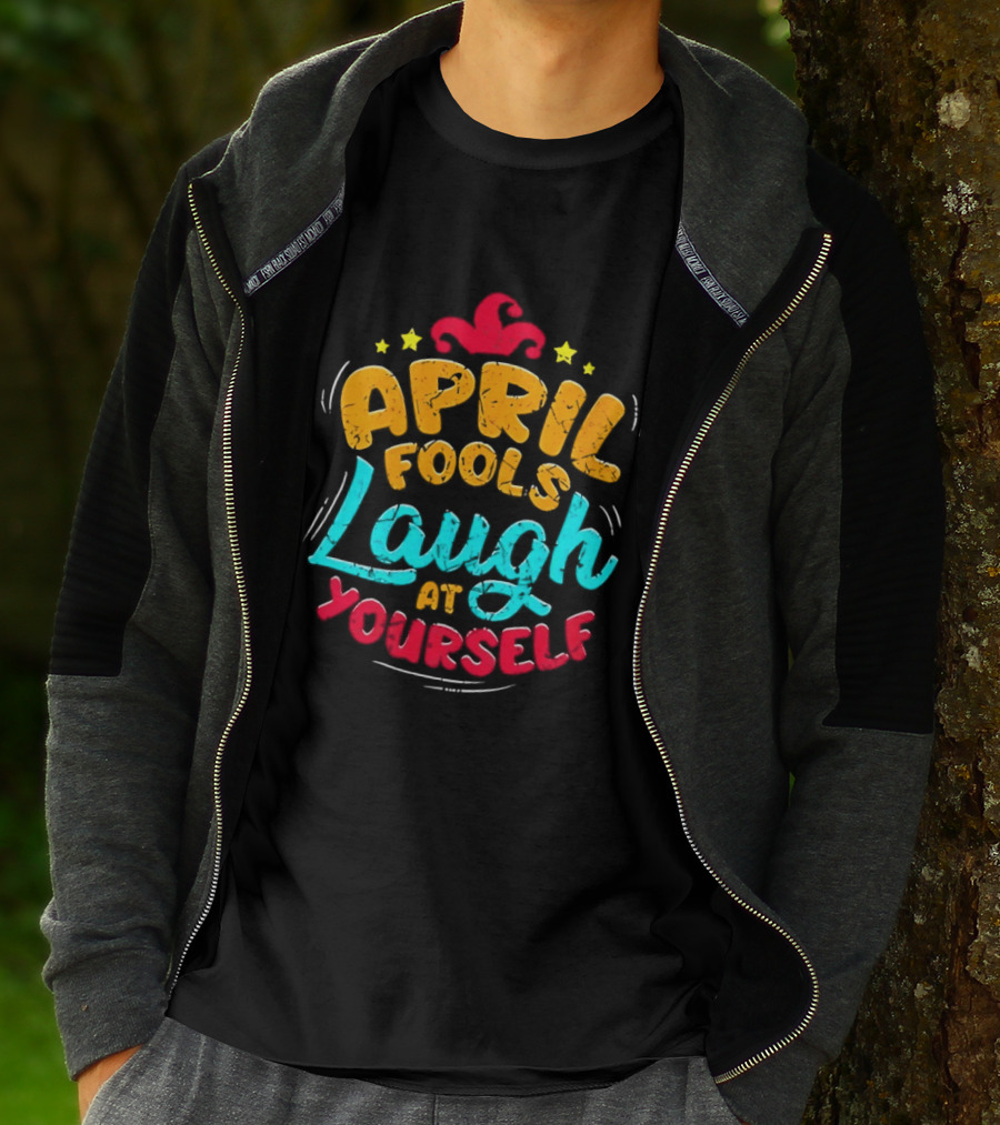 April Fools Laugh At Yourself Fun Jester Hat Stars T-Shirt