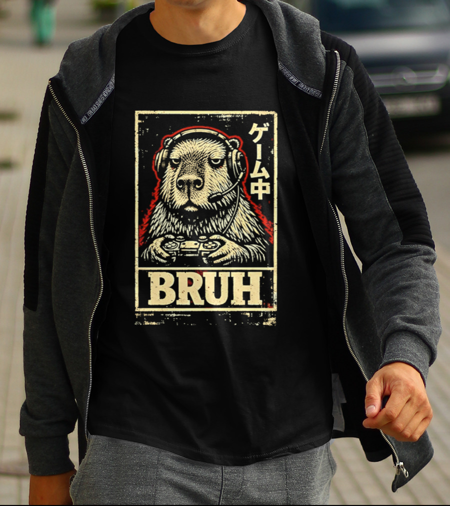 Bruh Capybara Gamer Meme Video Games T-Shirt