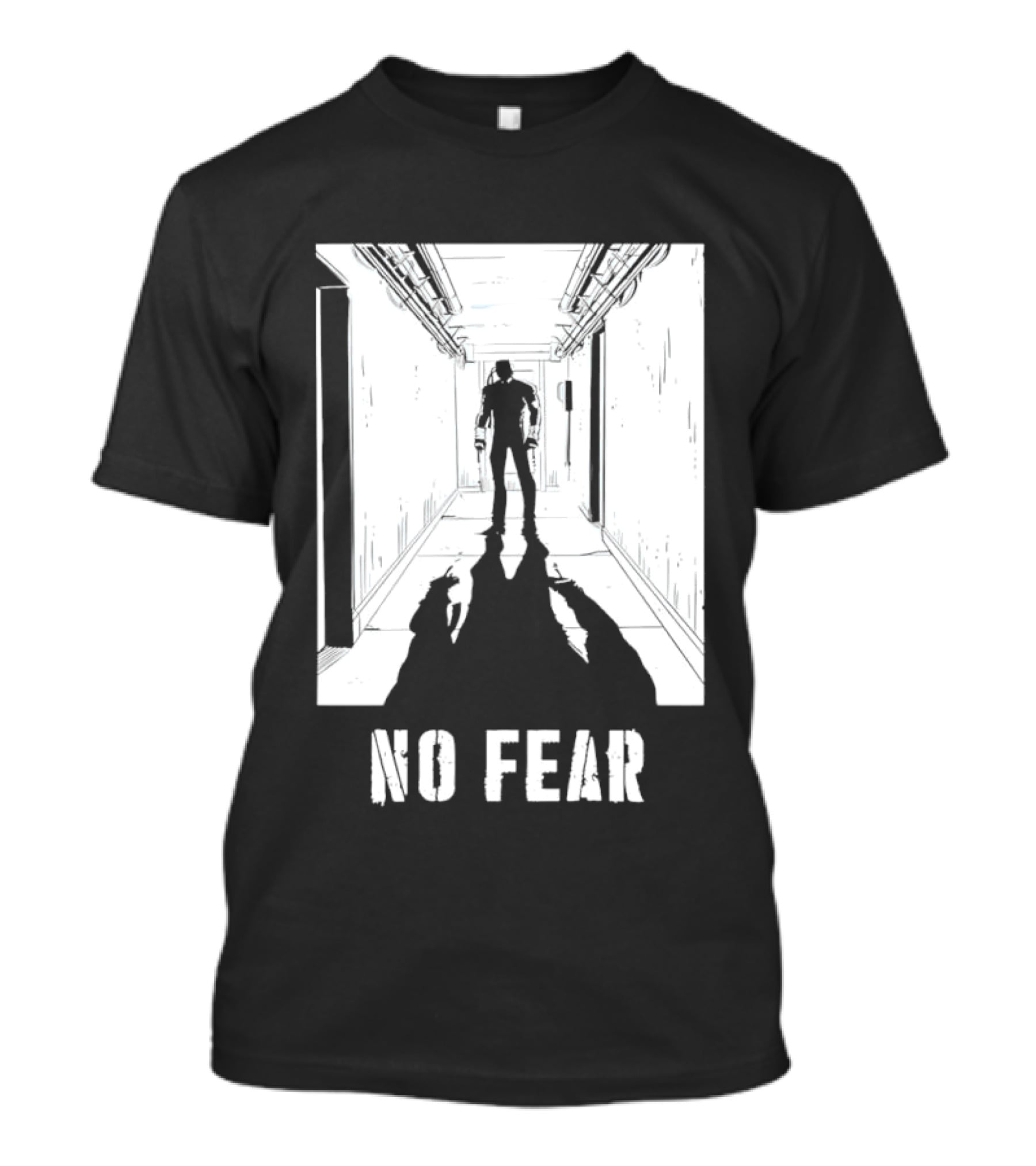 No Fear Redux Corridor Shadow Person Standing T-Shirt