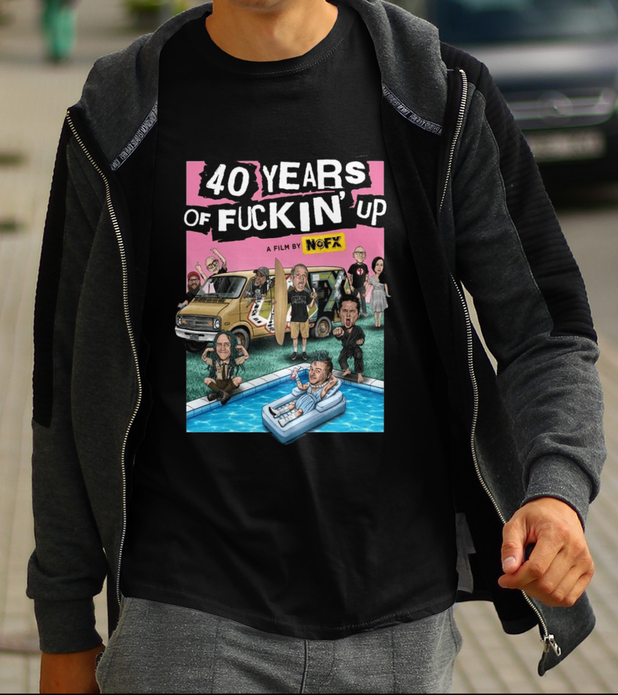 NOFX 40 Years Of Fuckin' Up A Film By NOFX Art Blue T-Shirt