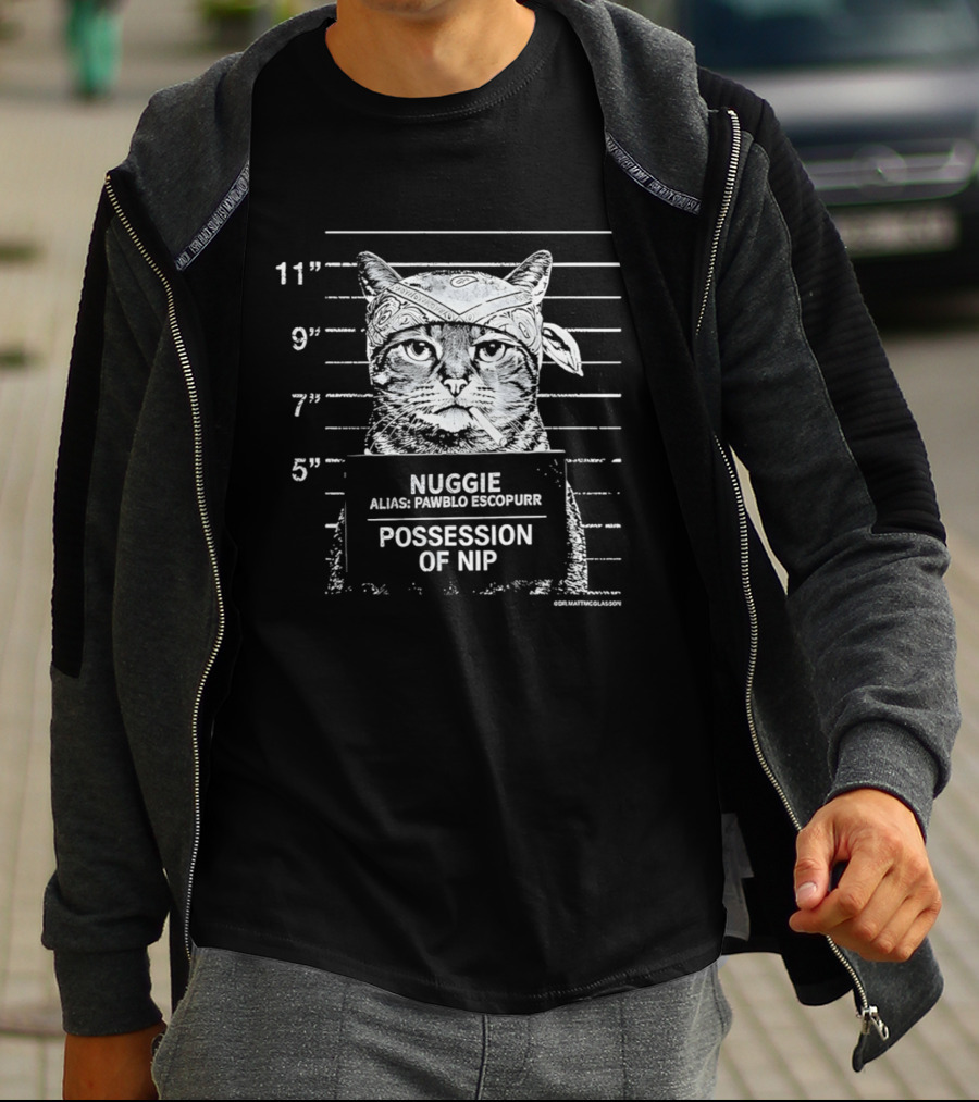 Nuggie Pawblo Escopurr Possession Of Nip Shot Cat Humor T-Shirt