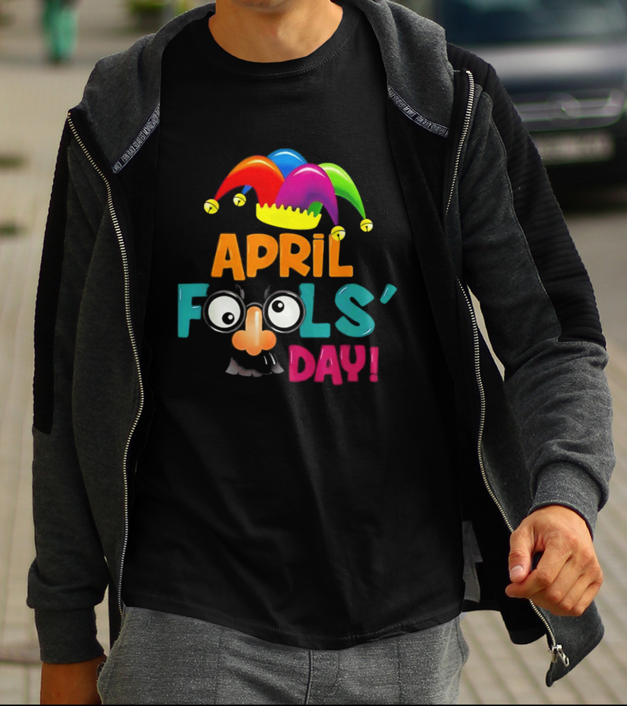 April Fools' Day Jester Hat Nose Glasses T-Shirt