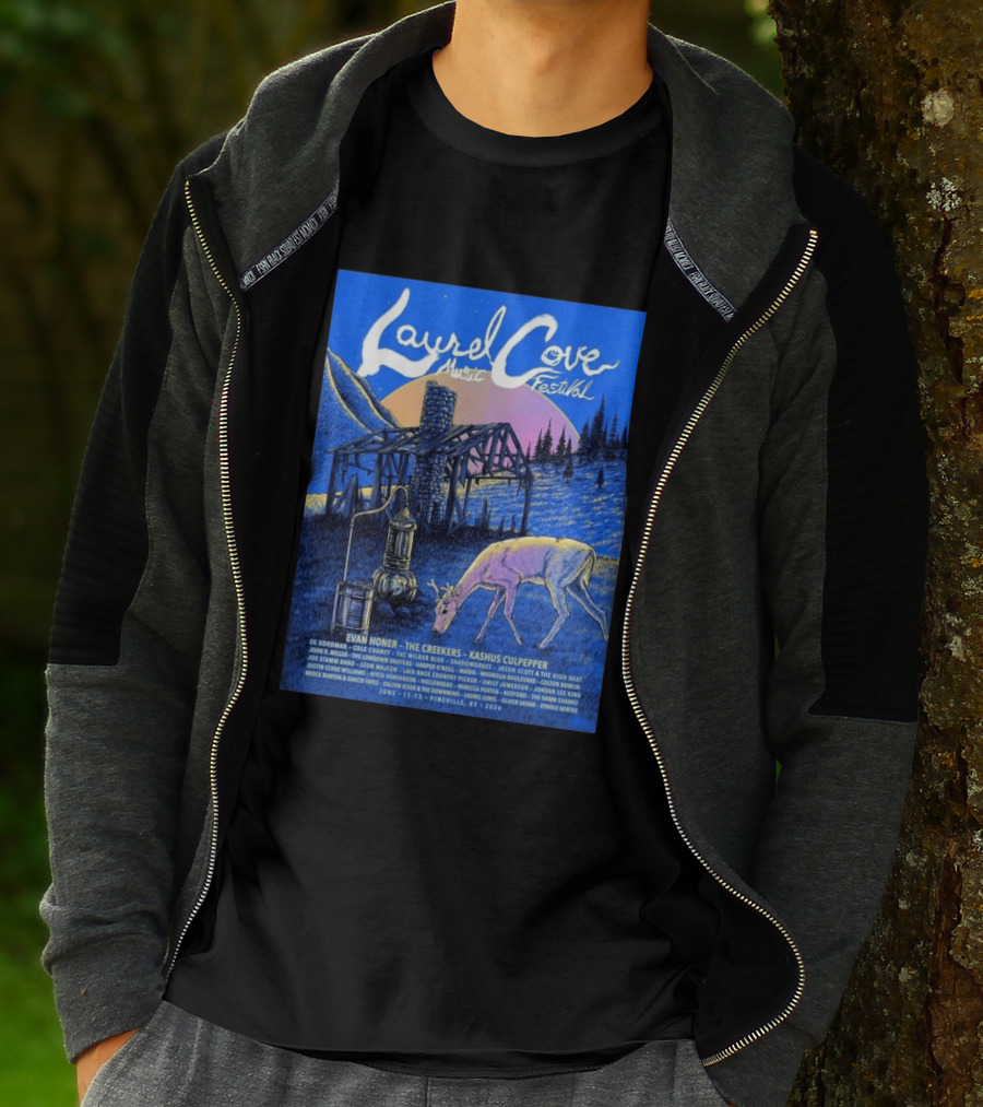 Laurel Cove Music Festival Pineville KY June 11 13 2026 Evan Honer The Creekers Kashus Culpepper T-Shirt