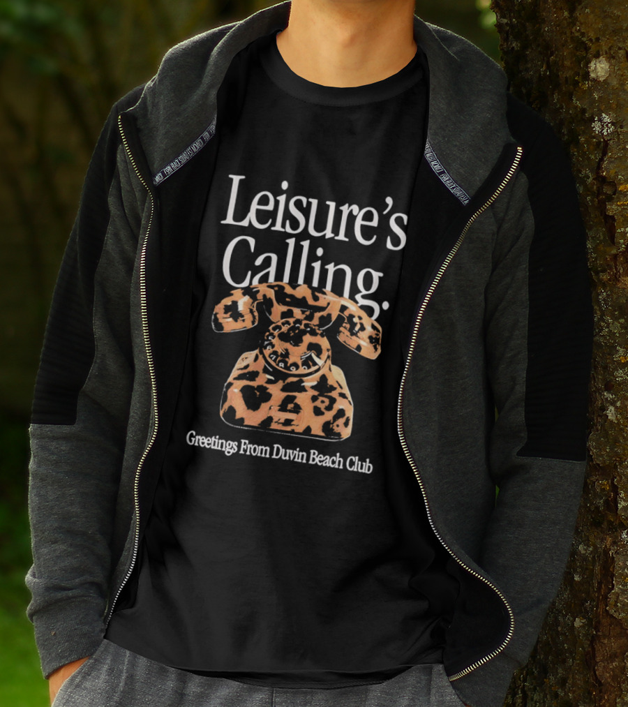 Greetings From Duvin Beach Club Leisure's Calling Retro Telephone T-Shirt