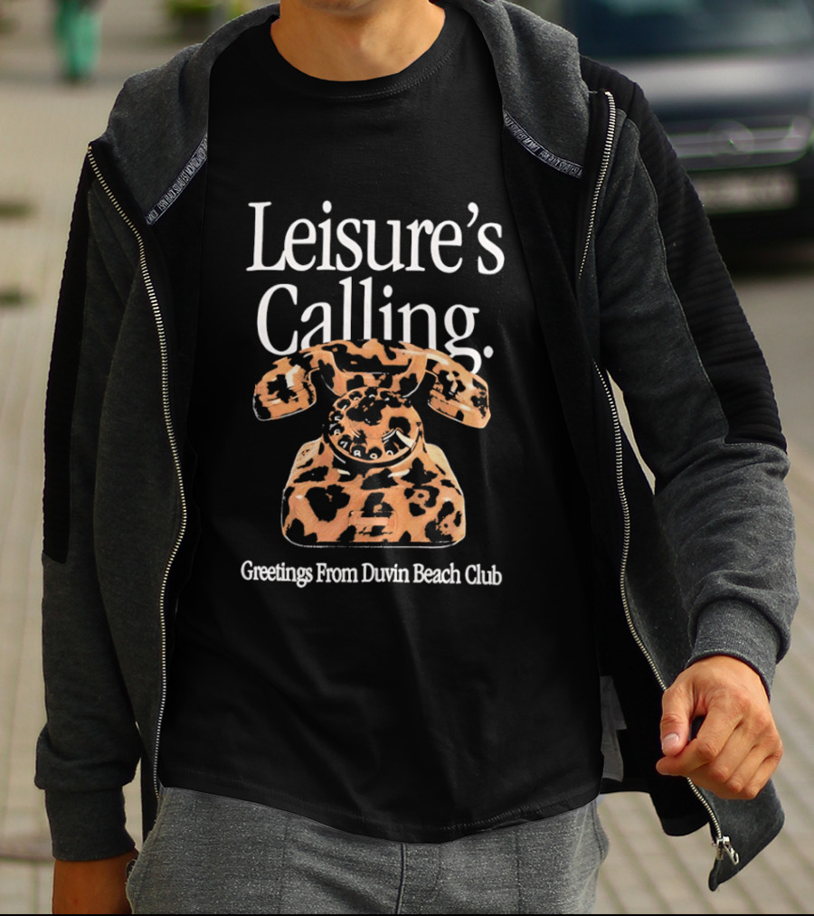 Greetings From Duvin Beach Club Leisure's Calling Retro Telephone T-Shirt