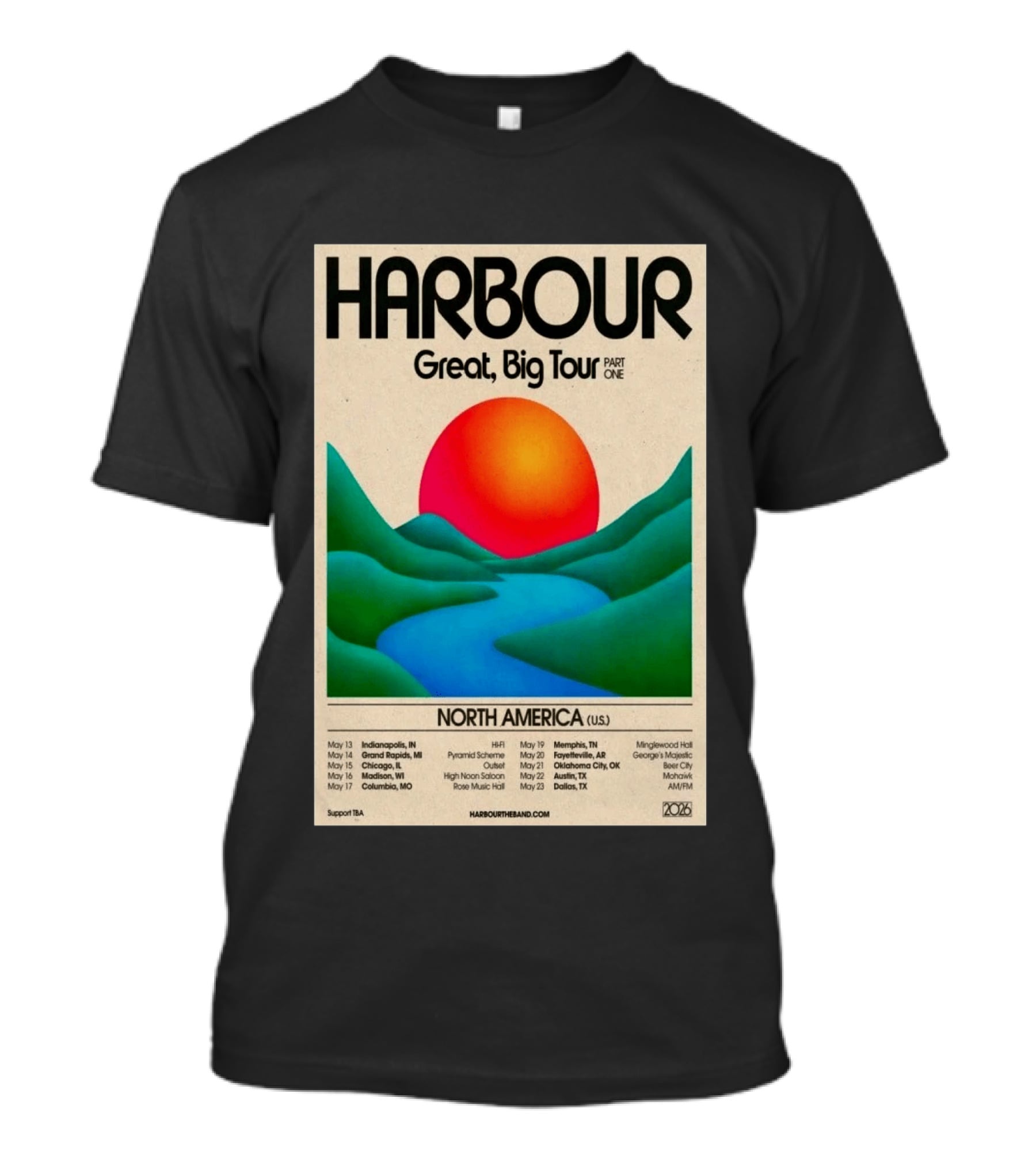 HARBOUR Great Big Tour Part One North America 2026 Dates And Locations T-Shirt