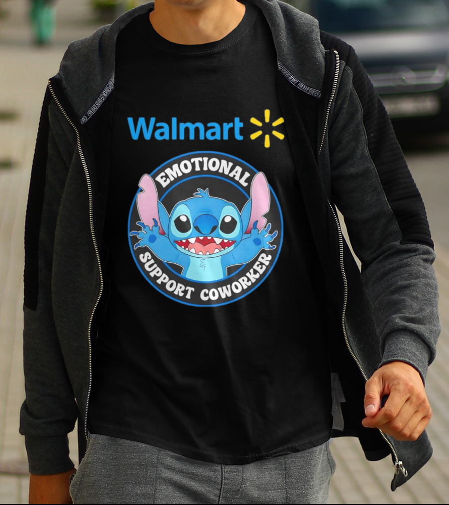 Walmart Stitch Emotional Support Coworker T-Shirt