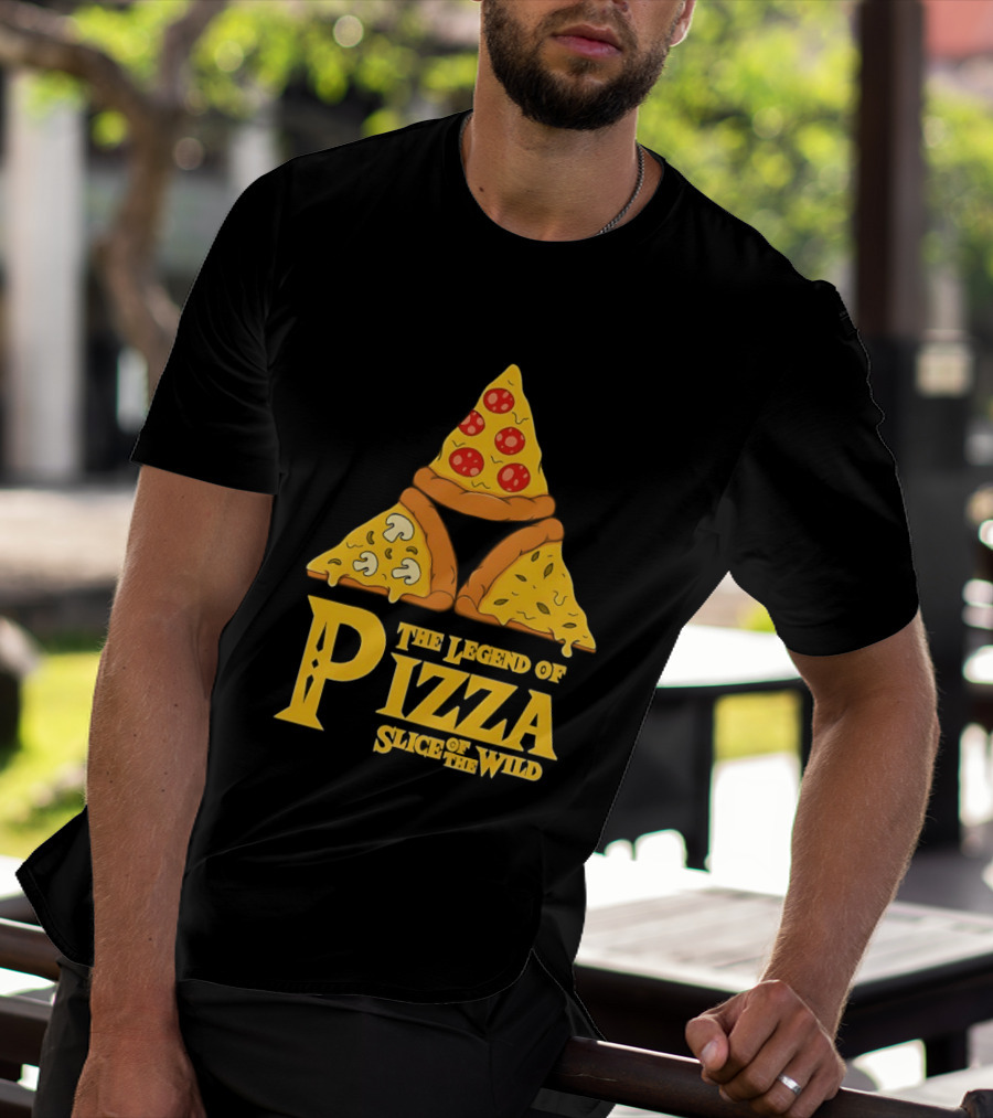 The Legend Of Pizza Slice Of The Wind Funny Gaming Parody Pizza Slices Adventure Mocking Iconic Gaming T-Shirt