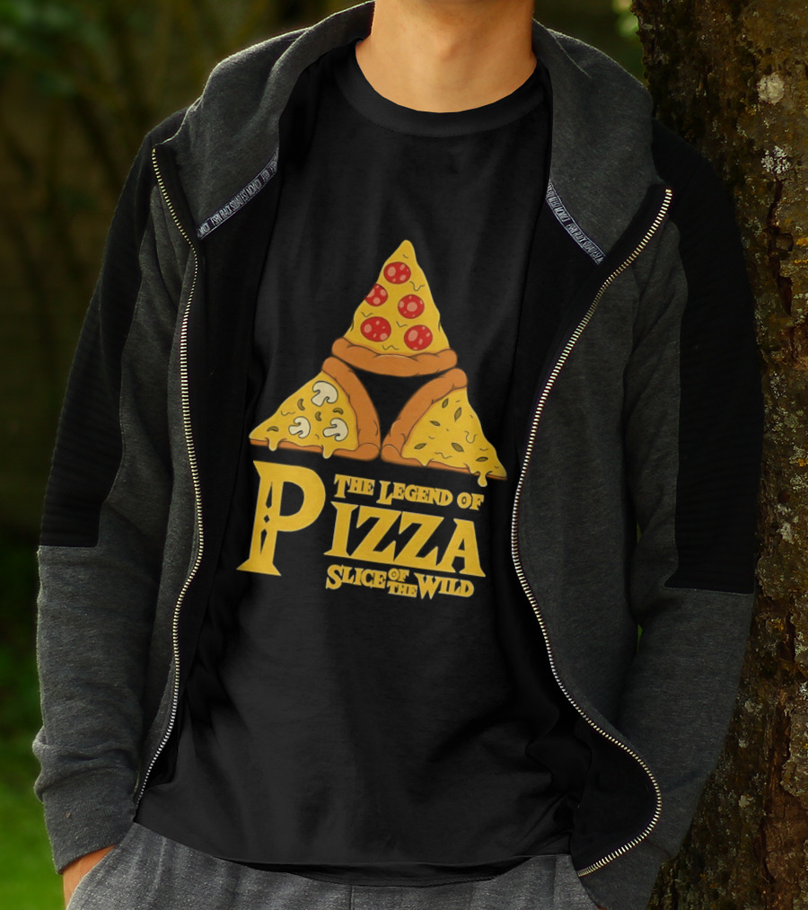 The Legend Of Pizza Slice Of The Wind Funny Gaming Parody Pizza Slices Adventure Mocking Iconic Gaming T-Shirt