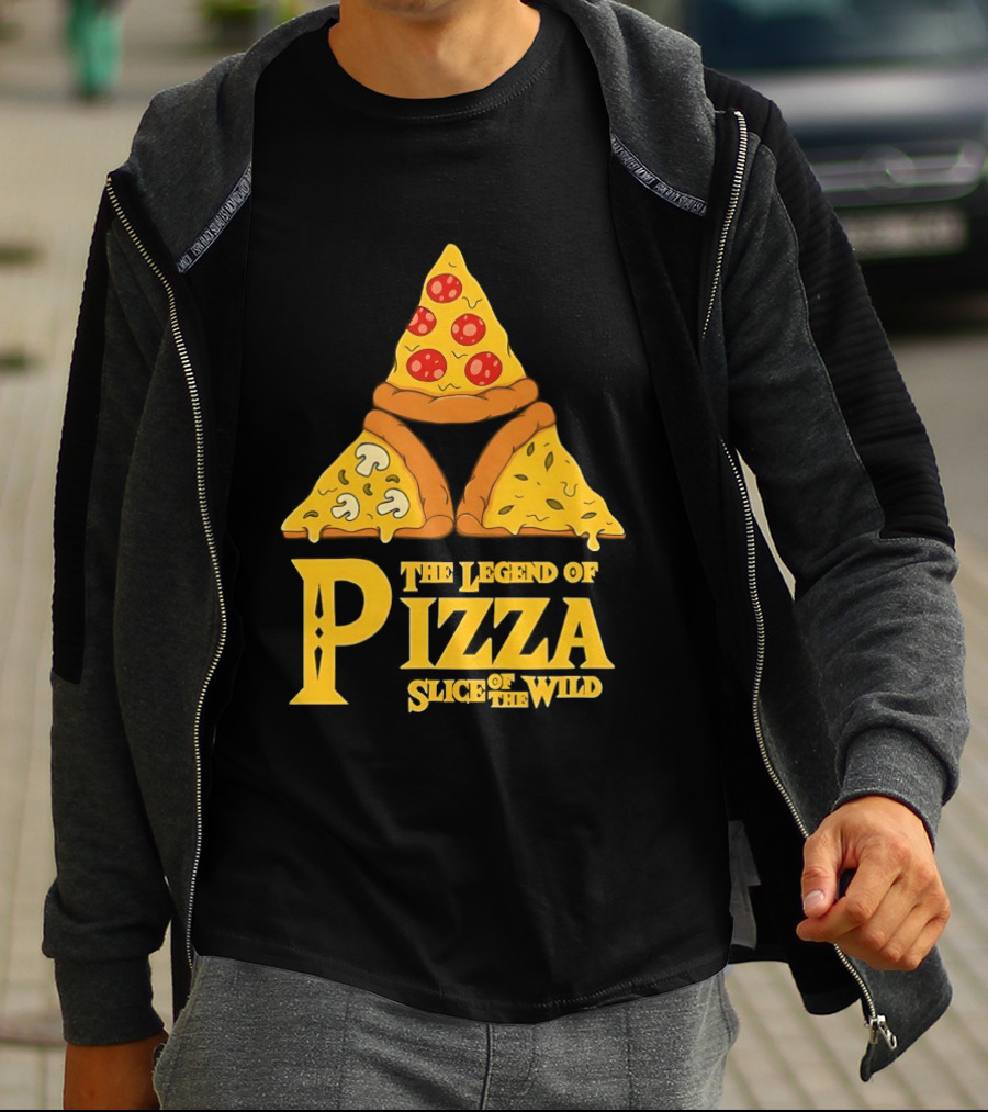 The Legend Of Pizza Slice Of The Wind Funny Gaming Parody Pizza Slices Adventure Mocking Iconic Gaming T-Shirt