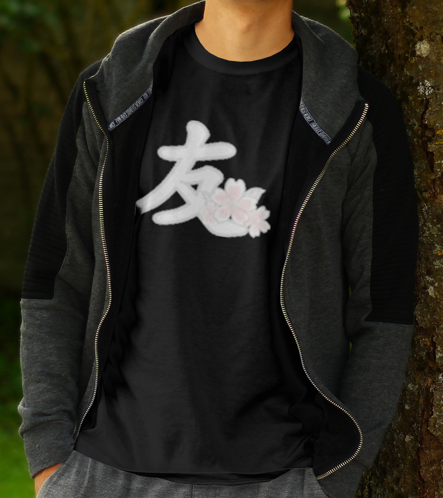 YFK Blossoms Sakura Kanji Friendship T-Shirt